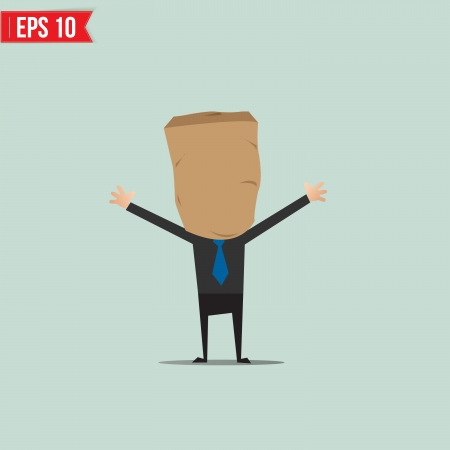 Cartoon Business man with clock face  - Vector illustration - EPS10 のイラスト素材