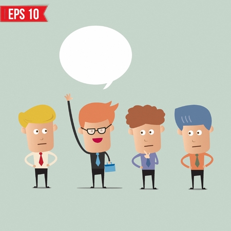 Businessman raising hand - Vector illustrationのイラスト素材