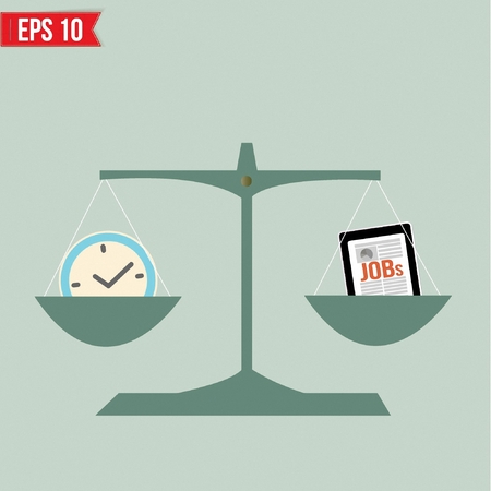 Balance of time and work  - Vector illustrationのイラスト素材
