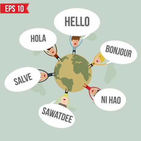 Hello in different languages in the world   - Vector illustrationのイラスト素材