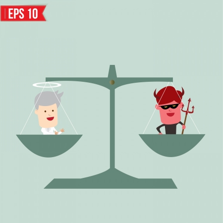 Balance of good and bad concept  - Vector illustration のイラスト素材