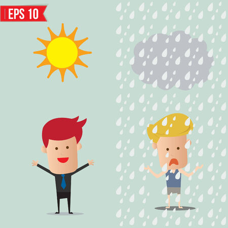 Businessman under brainstorming - Vector illustration のイラスト素材