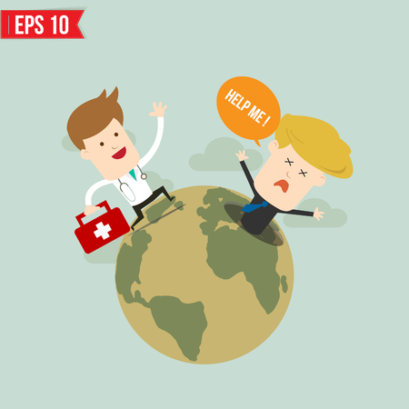 Doctor carry suitecase for emergency service - Vector illustration - EPS10 のイラスト素材