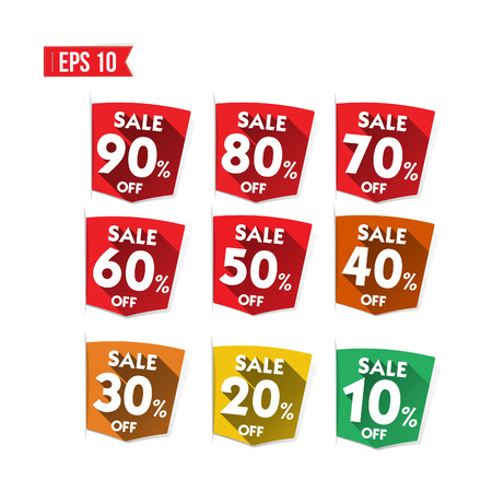 Discount tag flat and long shadow design - Vector illustration のイラスト素材