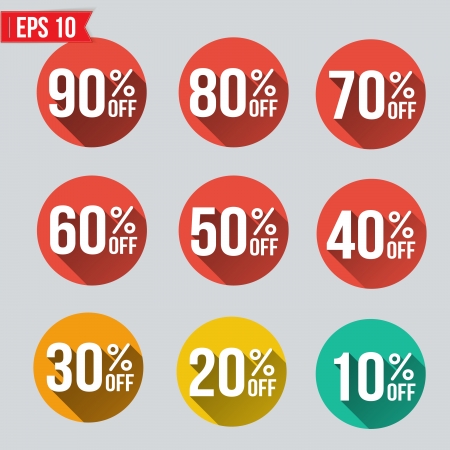 Discount tag flat and long shadow design - Vector illustration のイラスト素材