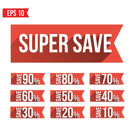 Discount tag flat and long shadow design - Vector illustration のイラスト素材