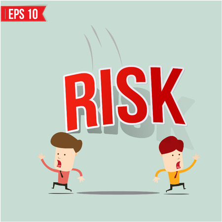 Businessman run away from risk burdenのイラスト素材