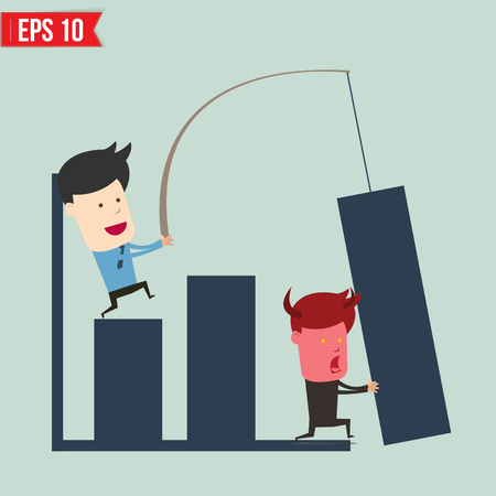 Business man show news board - Vector illustration のイラスト素材