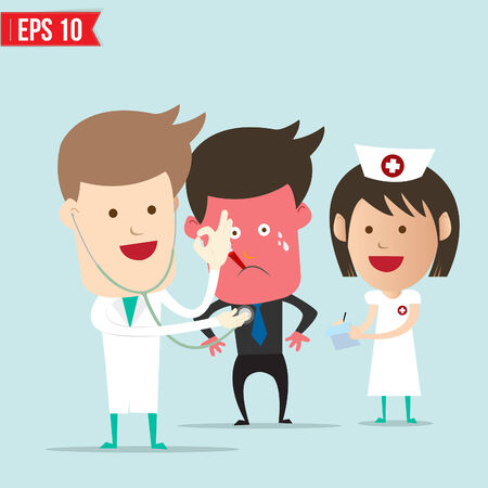 Doctor use stethoscope checking up のイラスト素材