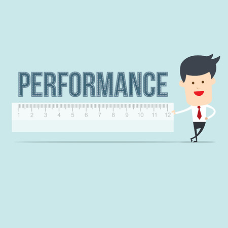 Business man use ruler measure のイラスト素材