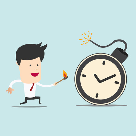 Business man and spark time bombのイラスト素材