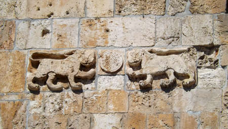 The Lion's Gate entrance in Old Jerusalem, Israelの写真素材