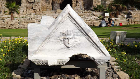 Old white ruin in Israelの写真素材