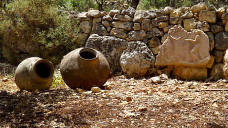 Ancient jar in Yad Hashmona, Israelの写真素材