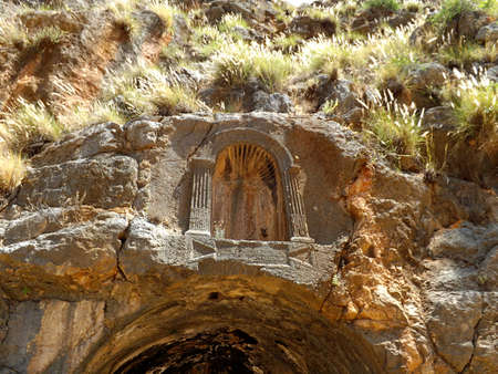 Ruins of Banias Temples, the sanctuary of Pan in Israelの写真素材