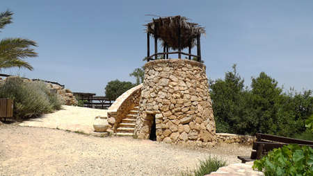 Old watch tower in Yad Hashmona, Israelの写真素材