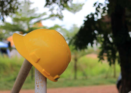 hard hat is yellowの写真素材
