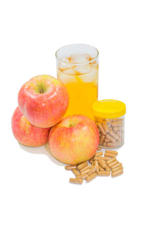 Natural fruit and supplement tabletsの写真素材