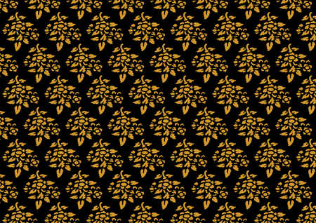 Yellow flowers and leaf background classicのイラスト素材