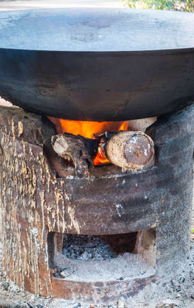 Wood was burned in stoveの写真素材