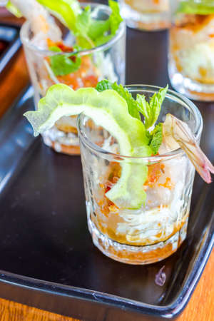 Shrimp in fish sauce Thai foodの写真素材
