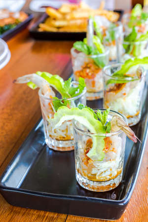 Shrimp in fish sauce Thai foodの写真素材