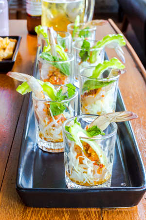 Shrimp in fish sauce Thai foodの写真素材