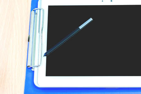 writing on tabletの写真素材