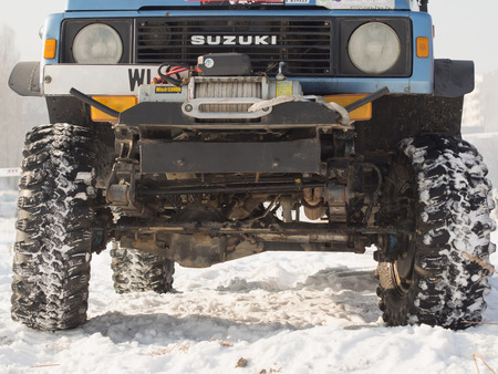 ALMATY, KAZAKHSTAN - DECEMBER 16: Maslow Cup off road festival at Independence Day of Kazakhstan in Sairan reservoirのeditorial素材