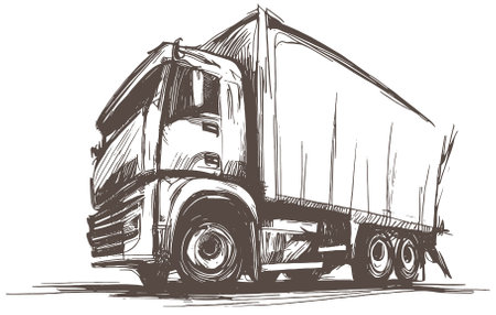 truck on the white background. Vector illustration of a truck.のイラスト素材