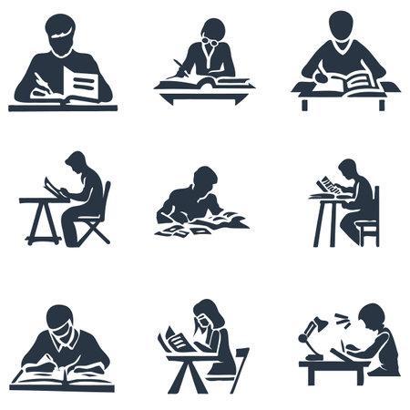 Reading icon set. Simple set of reading vector icons for web design on white backgroundのイラスト素材