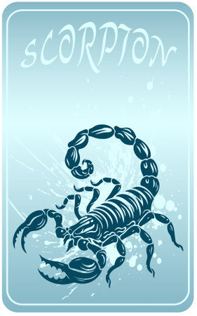 Scorpion on blue background. Vector illustration for your design.のイラスト素材
