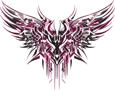 Tribal Tattoo.Vector illustration ready for vinyl cutting.のイラスト素材