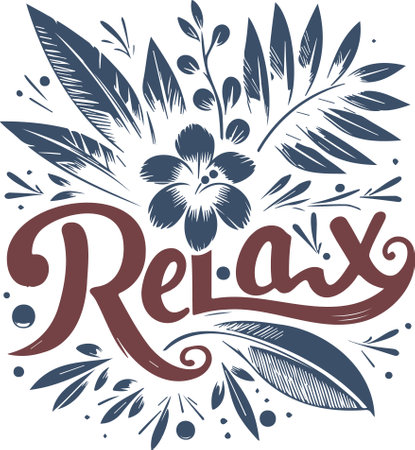 Relax. Hand drawn lettering. Vector illustration for your designのイラスト素材