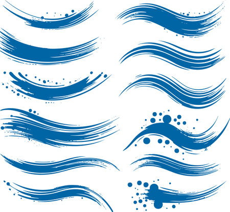 brush strokes and dots dynamic image in minimalist abstract styleのイラスト素材