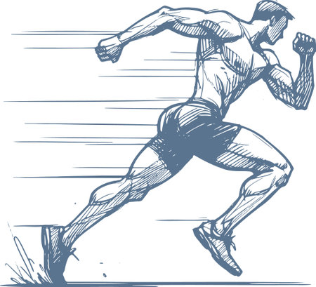 Running man. Sport illustration ready for vinyl cutting. File contains no gradients.のイラスト素材