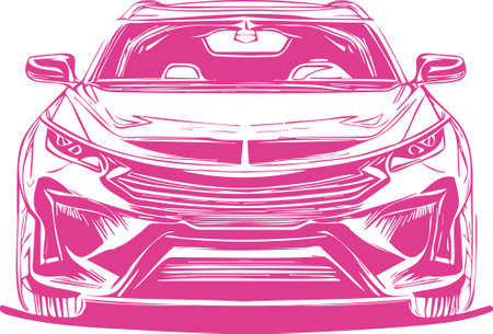 The image of the sports car. Vector illustration ready for vinyl cutting.のイラスト素材