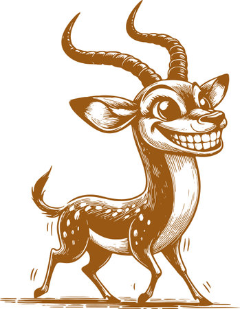 Deer.Vector illustration ready for vinyl cutting and tattooing.のイラスト素材