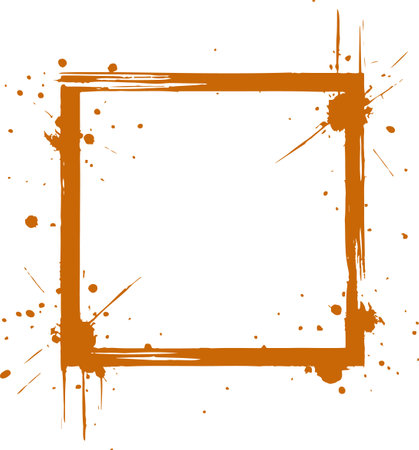 Abstract grunge square frame with paint splashes. Vector illustration.のイラスト素材
