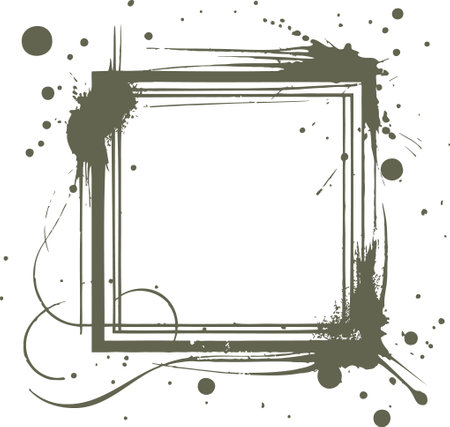 Grunge frame with splashes and blots, vector illustrationのイラスト素材