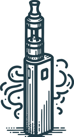 Vape.Vector illustration ready for vinyl cutting.Isolated on white background.のイラスト素材
