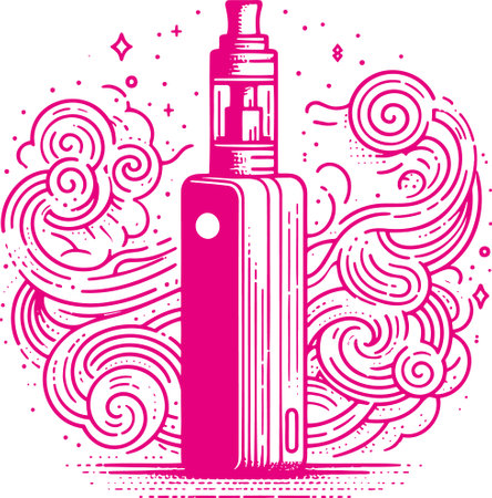 Vape shop, e-cigarette, vaporizer vector illustration.のイラスト素材