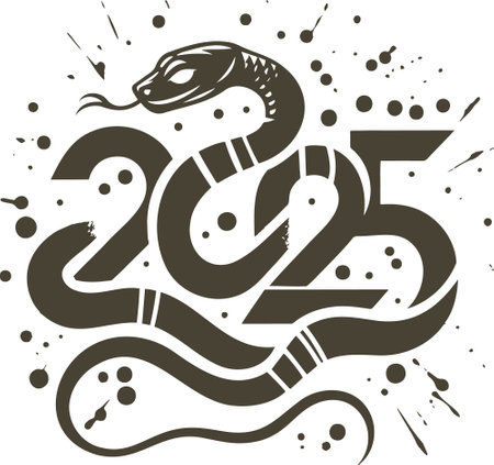Happy New Year 2015. Vector illustration of a snake on a white background.のイラスト素材