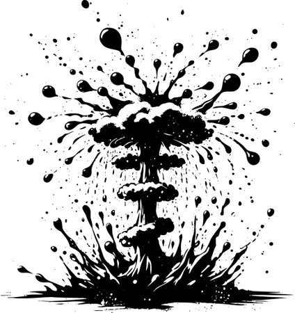Explosion. Vector illustration ready for vinyl cutting and tattooing.のイラスト素材