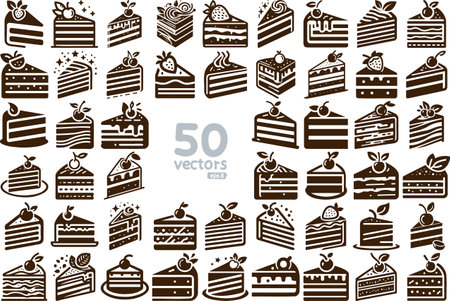 Cake icons set, vector illustration, eps10 file.のイラスト素材