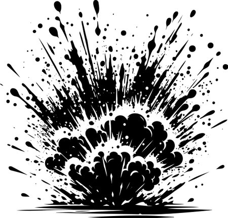 Black and white grunge background with splashes and blots.のイラスト素材