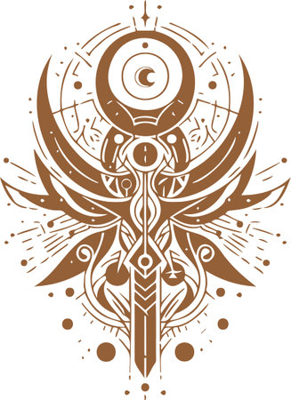 Tribal Tattoo.Vector illustration ready for vinyl cutting.のイラスト素材