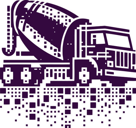 Concrete mixer.Vector illustration ready for vinyl cutting.\""のイラスト素材