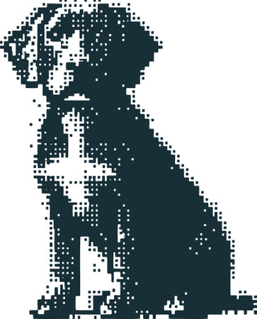 dog silhouette on a white background. Vector illustration of a dog.のイラスト素材