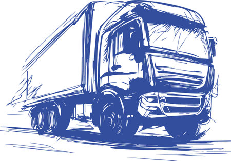 Truck.Vector illustration ready for vinyl cutting.Vinyl Ready.のイラスト素材